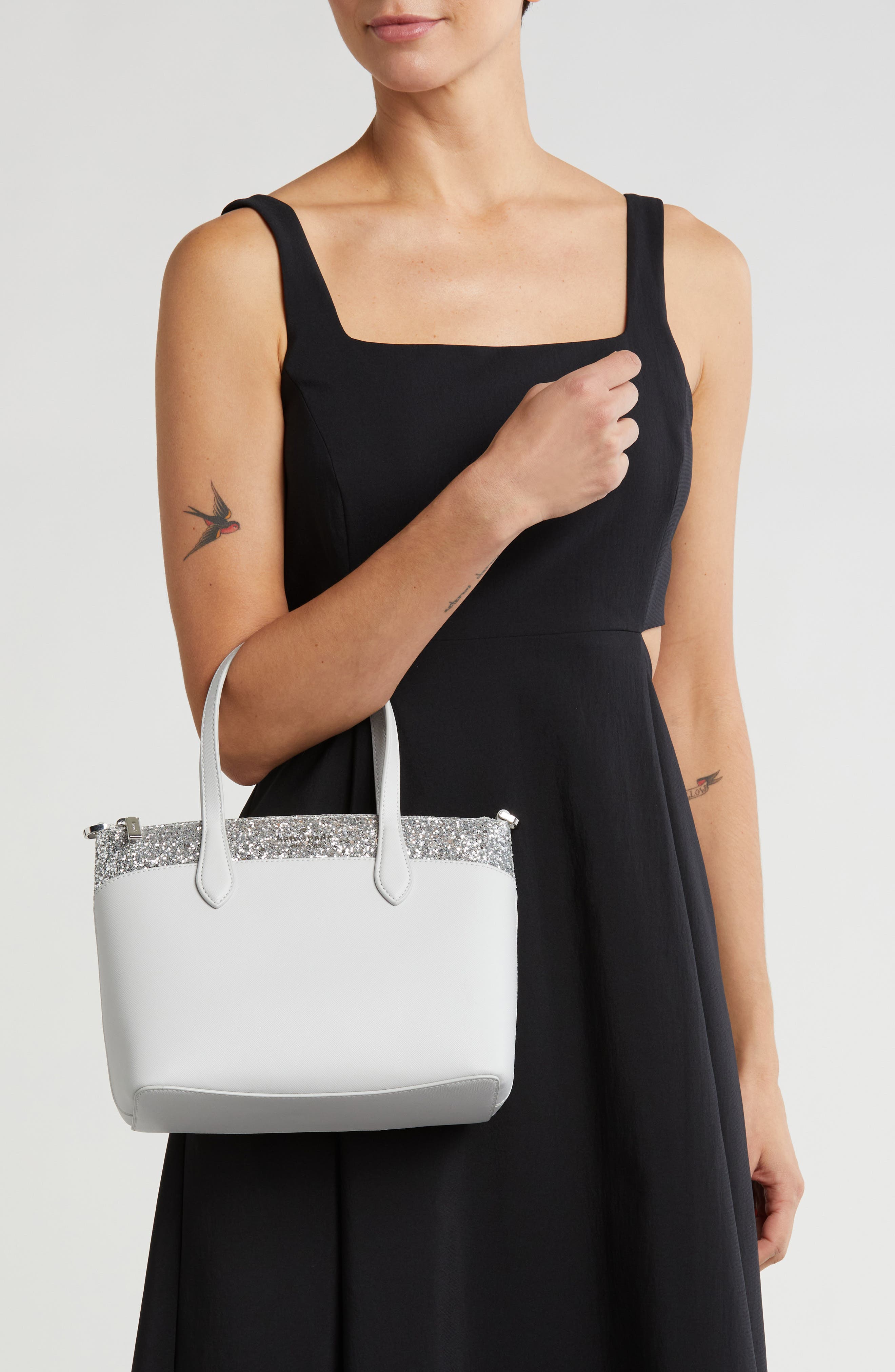 Kate Spade New York flash glitter satchel, Alternate, color, 