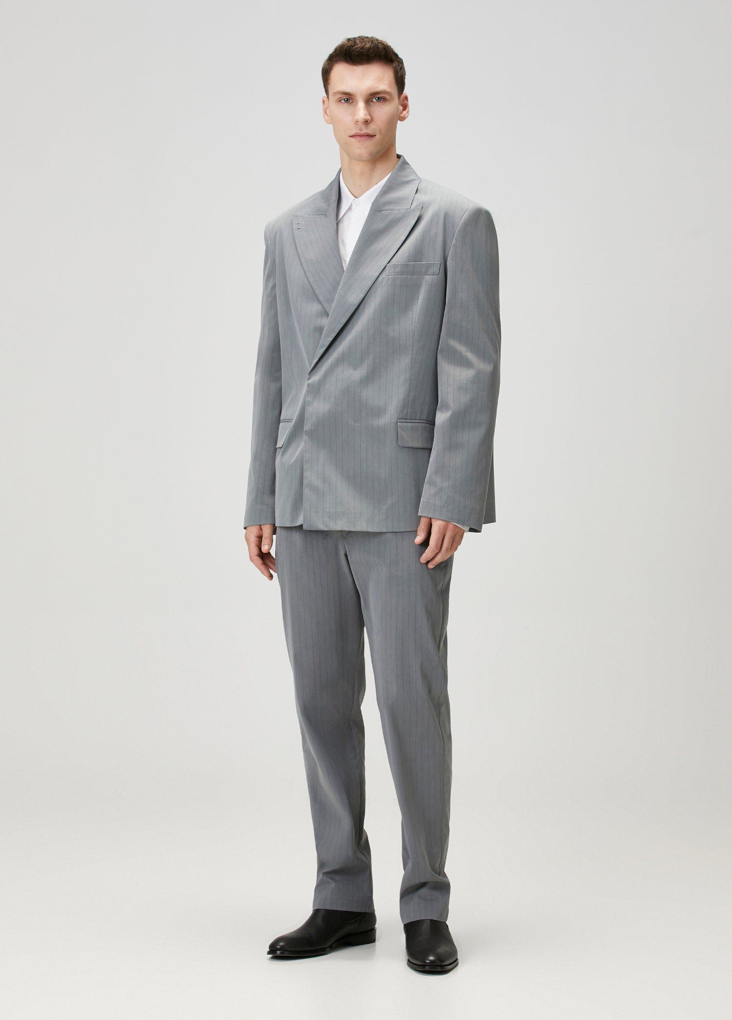 Cotton Blend Striped Woven Blazer Jacket - image 2