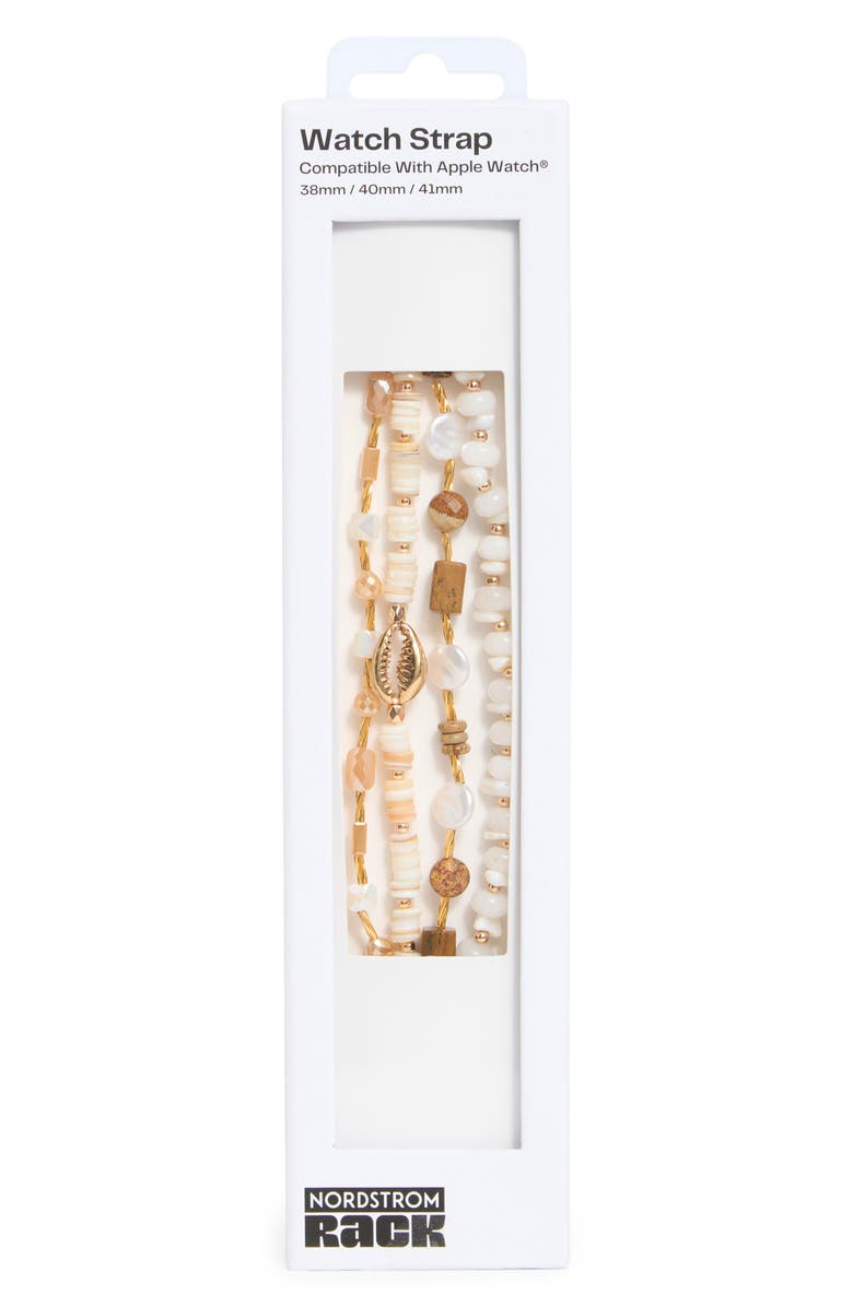 NORDSTROM RACK Embellished Chain Apple Watch<sup>®</sup> Watchband, Alternate, color, Neutral Multi- Gold