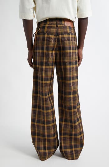 Plaid Wide Leg Pants