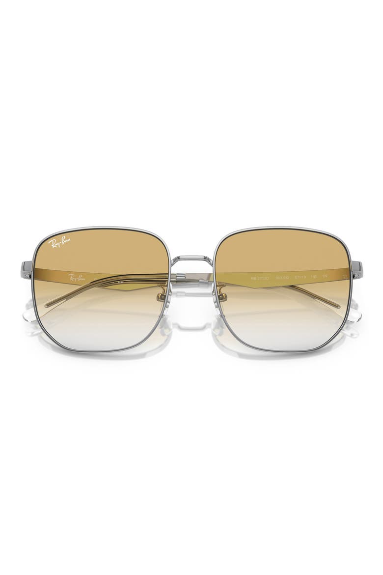 57mm Gradient Irregular Sunglasses, Alternate, color, SILVER / CLEAR GRADIENT YELLOW