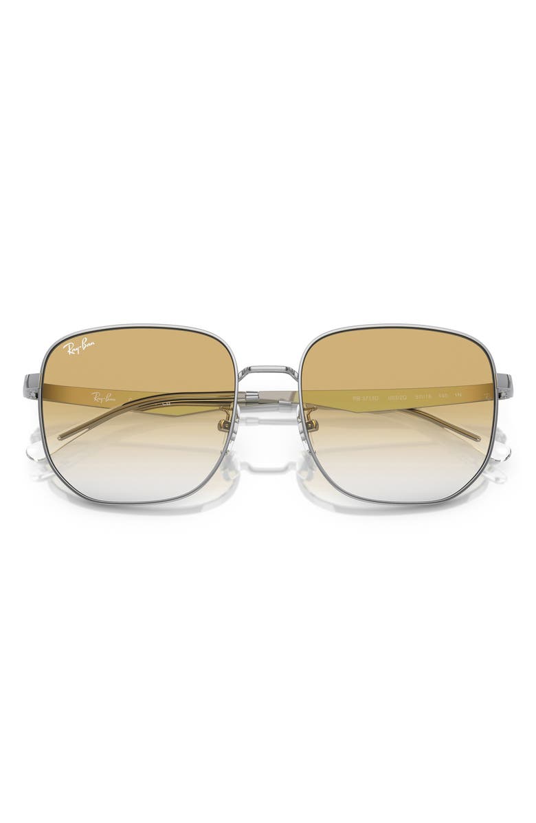 Ray-Ban 57mm Gradient Irregular Sunglasses, Alternate, color, Silver / Clear Gradient Yellow