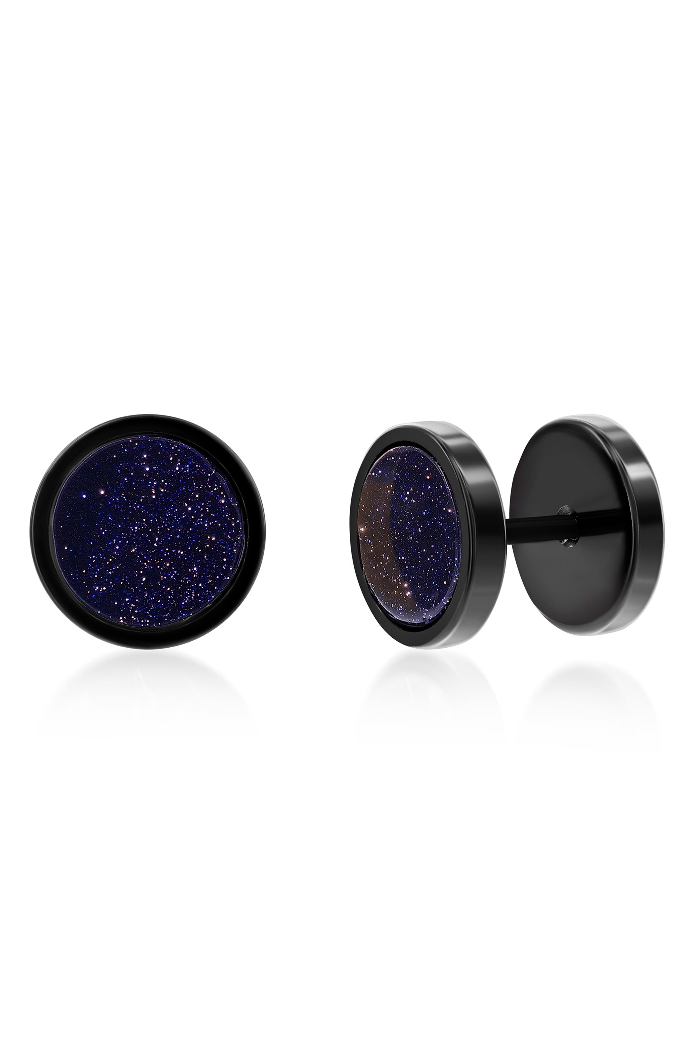 Men's Semiprecious Stone Stud Earrings
