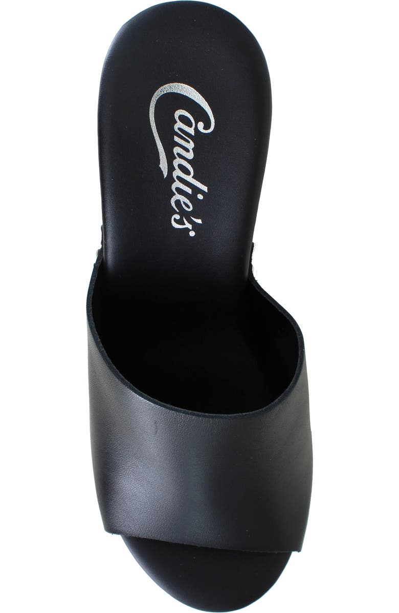 Candie's Platform Sandal, Alternate, color, Black Leather