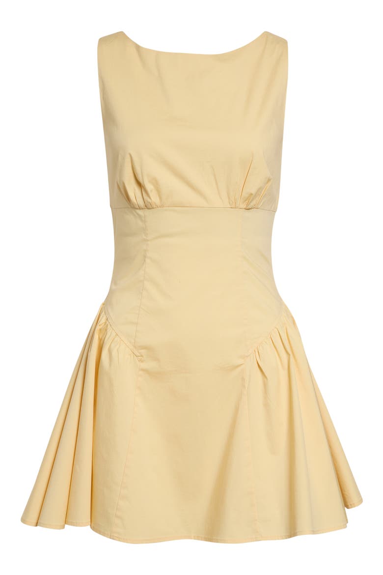 Gwen Pleated Drop Waist Minidress, Alternate, color, BUTTER