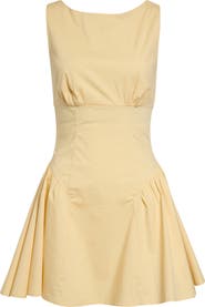 STAUD Gwen Pleated Drop Waist Minidress