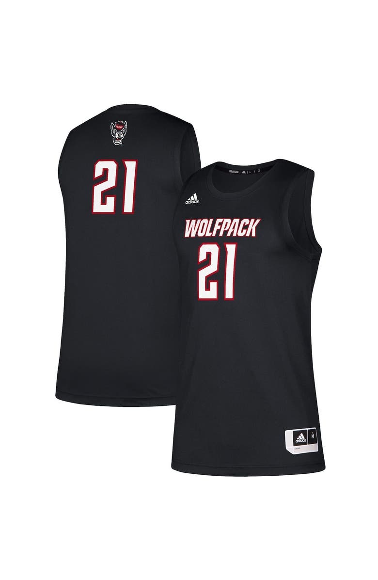 adidas Men's adidas #21 Black NC State Wolfpack Swingman Jersey, Main, color, 