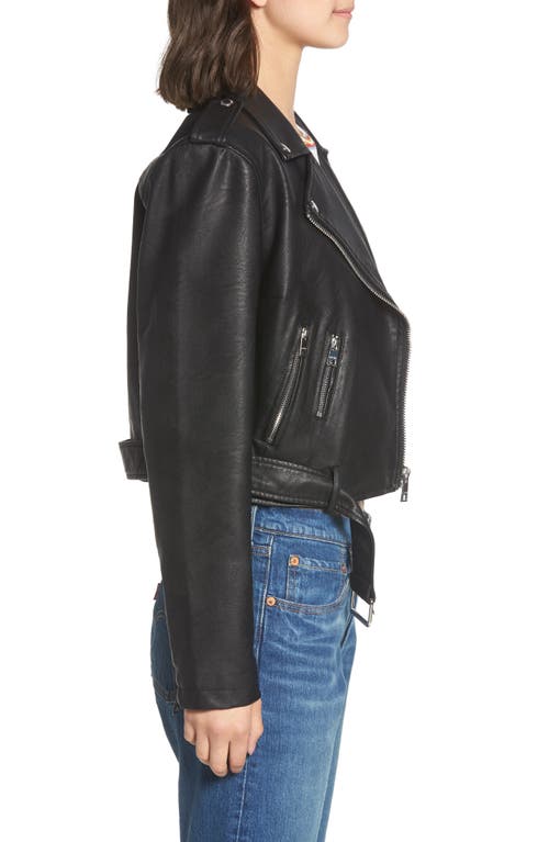 Levi's® Faux Leather Fashion Belted Moto Jacket In Black
