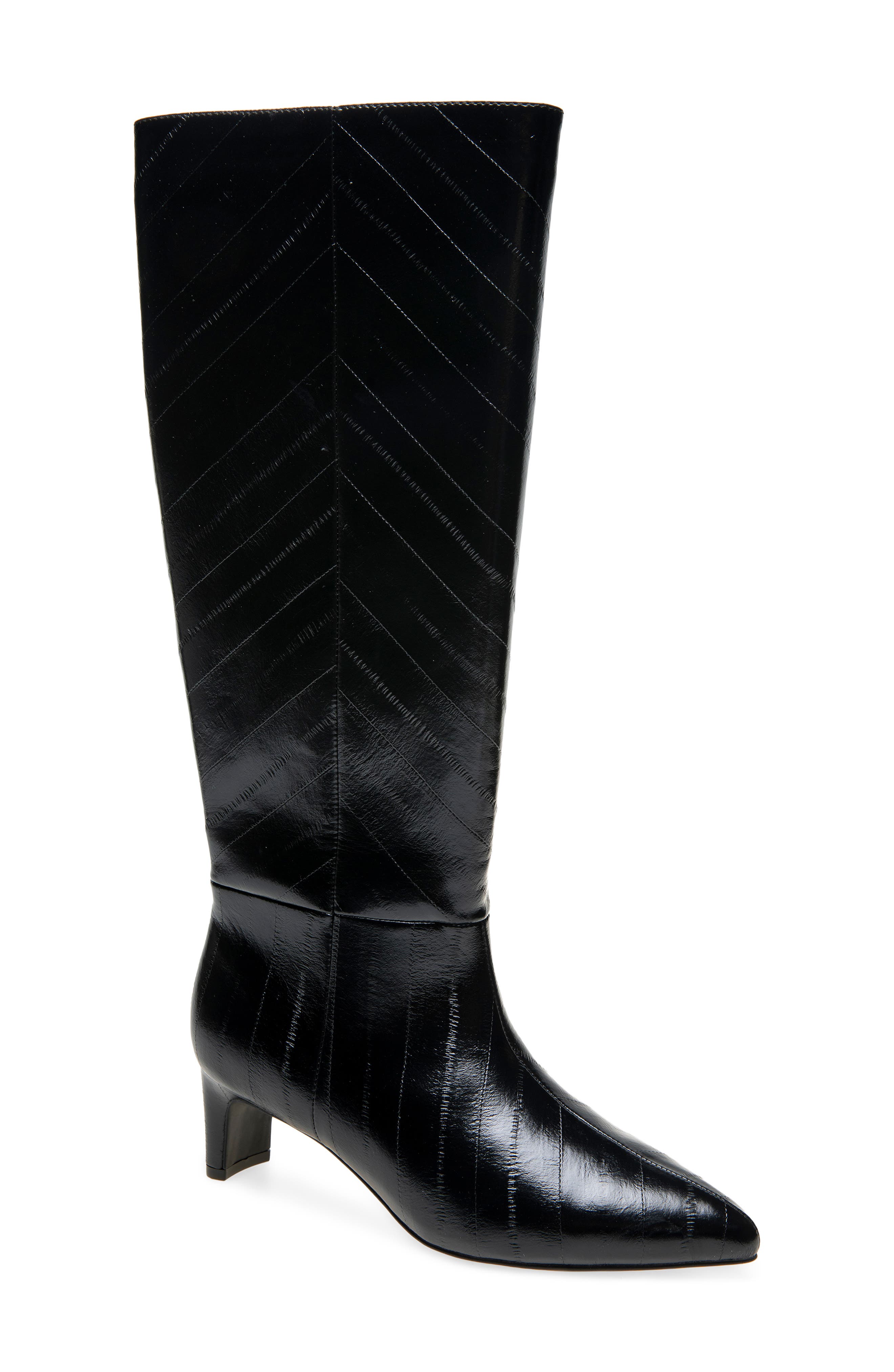 Boysen Embossed Faux Leather Knee High Boot