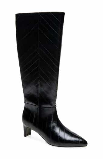 Boysen Embossed Faux Leather Knee High Boot