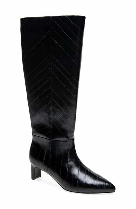 Boysen Embossed Faux Leather Knee High Boot