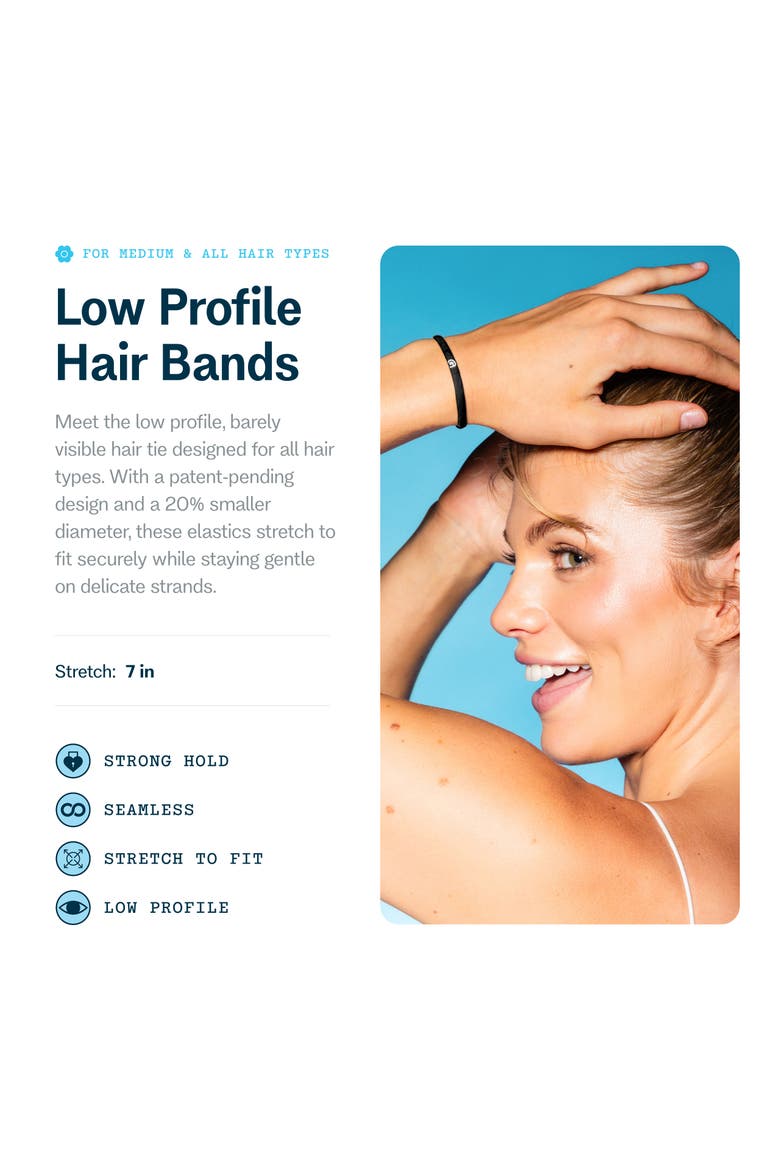 Low Profile Hair Bands, Alternate, color, Black
