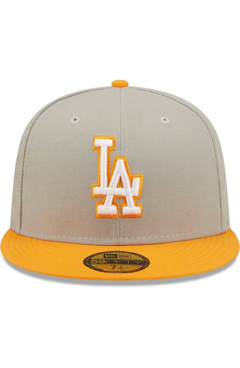 New Era Men's New Era Gray/Orange Los Angeles Dodgers 2020 World Series Cooperstown Collection Undervisor 59FIFTY Fitted Hat, Alternate, color, 