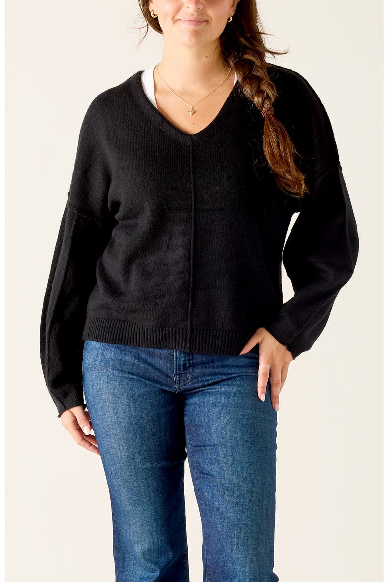 Lugano Cashmere V-Neck Sweater, Main, color, Black