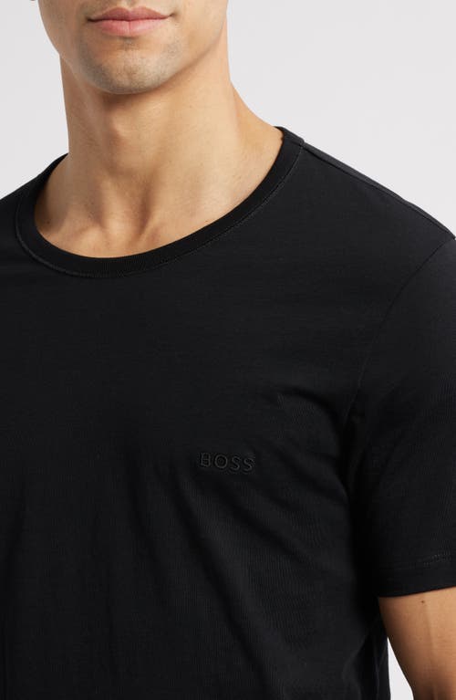 Hugo Boss Mens Black Logo-print Short-sleeve Cotton T-shirt In Black