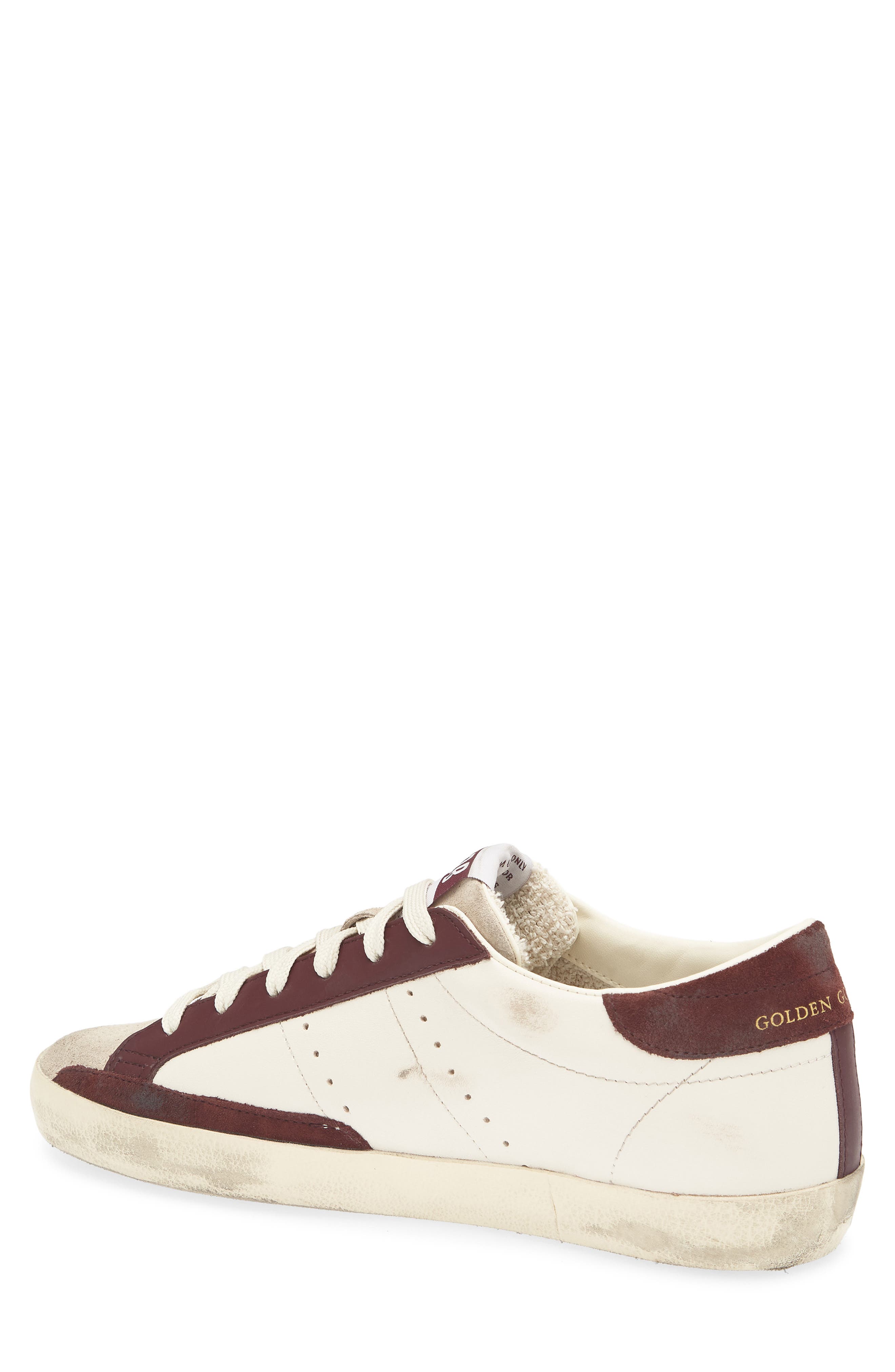 Super-Star Low Top Sneaker, Alternate, color, BUTTER/ BEIGE/ BURGUNDY