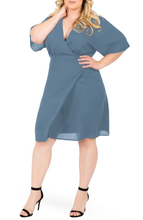 Candice Georgette Wrap Dress (Plus Size)