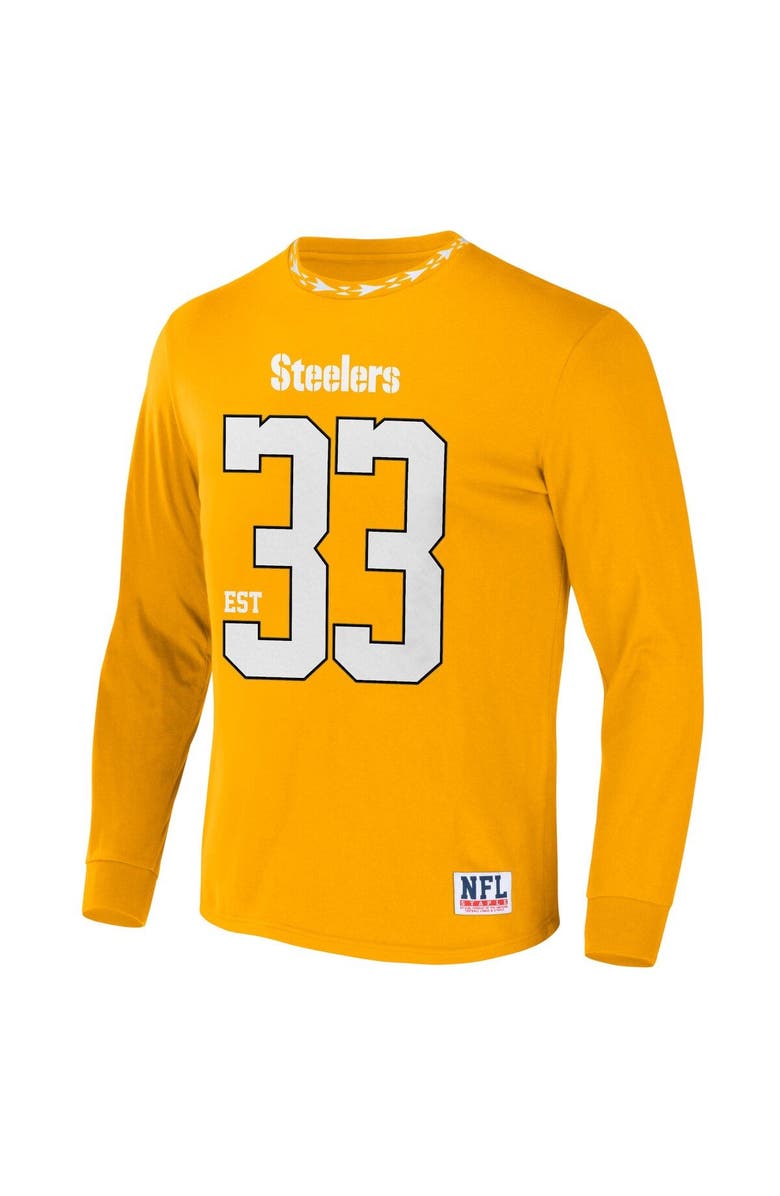 STAPLE Men's NFL x Staple Gold Pittsburgh Steelers Core Team Long Sleeve T-Shirt, Alternate, color, 