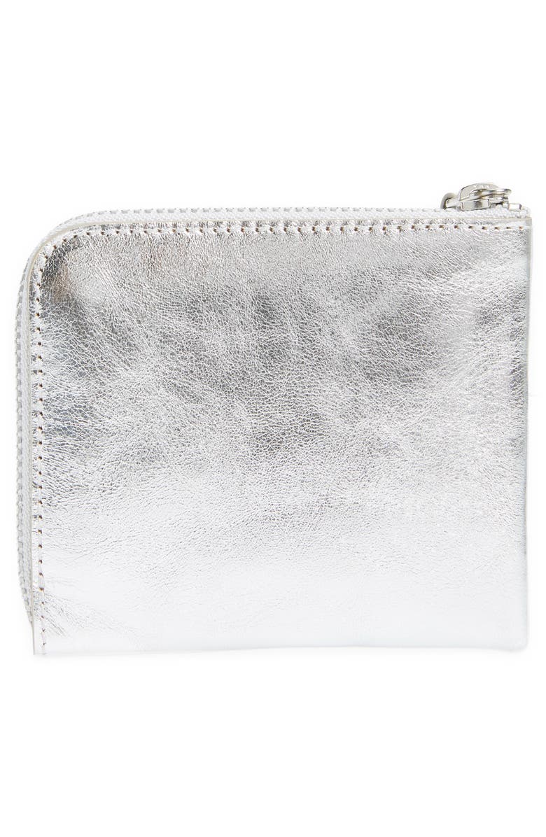 Comme des Garçons Wallets Metallic Leather Half Zip Wallet, Alternate, color, 