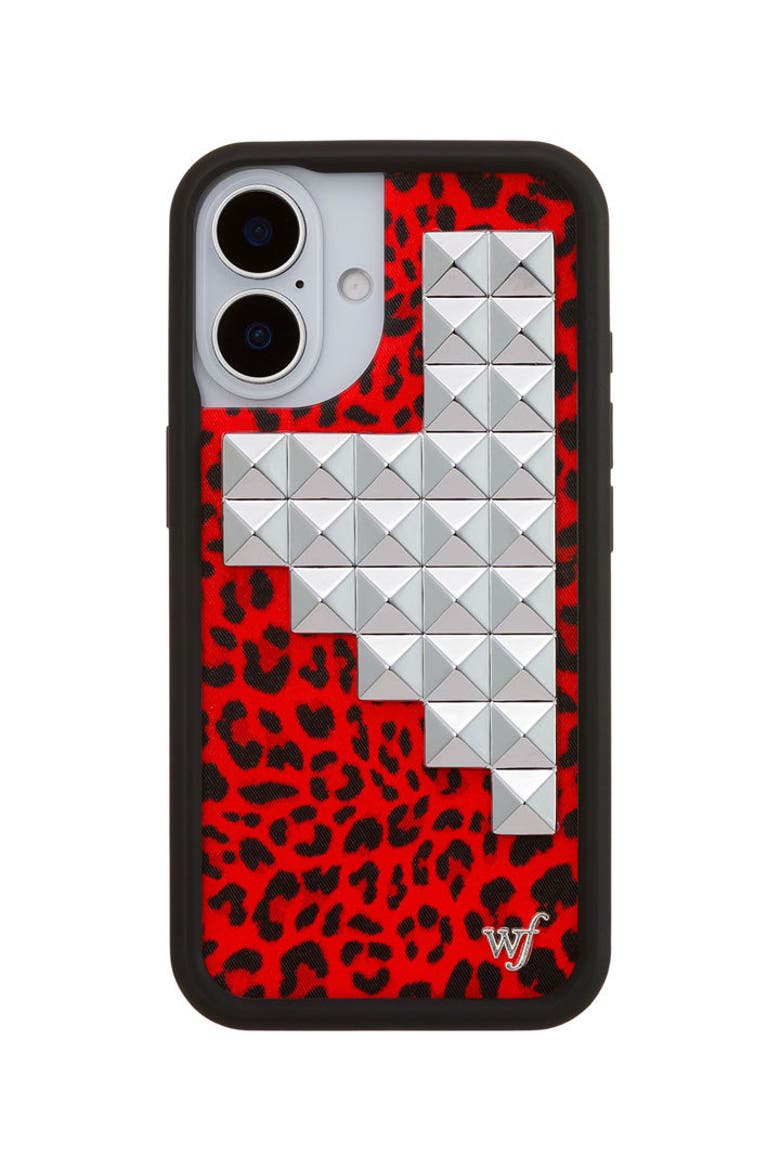 Red Meow Stud iPhone Case, Alternate, color, Red