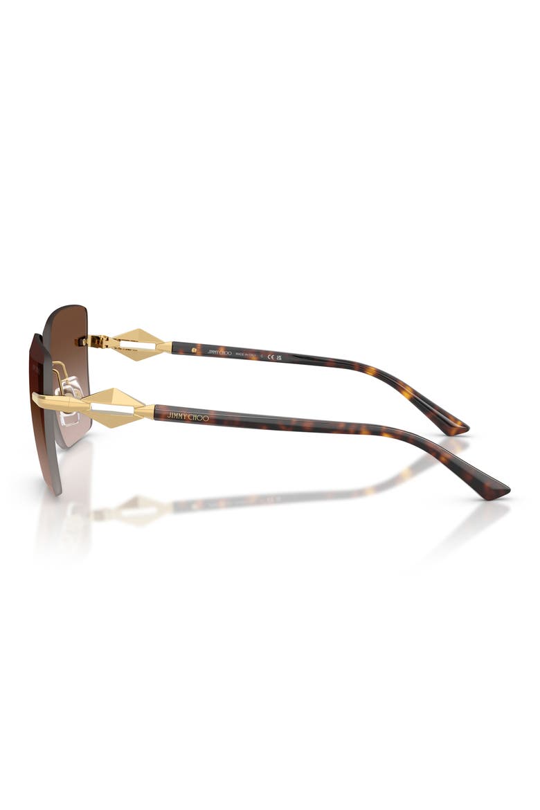 59mm Gradient Square Sunglasses, Alternate, color, GOLD / GRADIENT BROWN