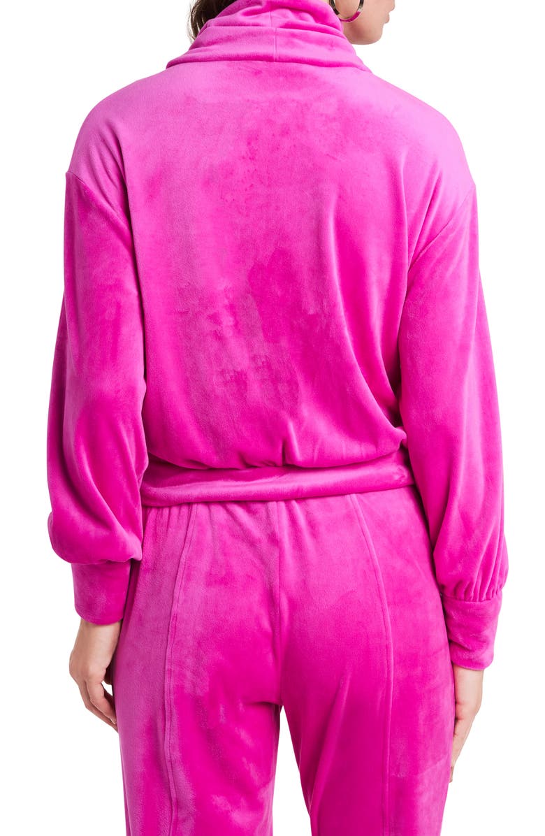 1.STATE Cowl Neck Velour Top, Alternate, color, Party Pink
