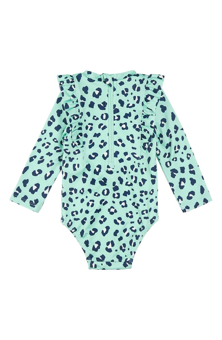 PL Baby by Petit Lem 2-Piece Long Sleeve Swimsuit & Cap Set, Alternate, color, 