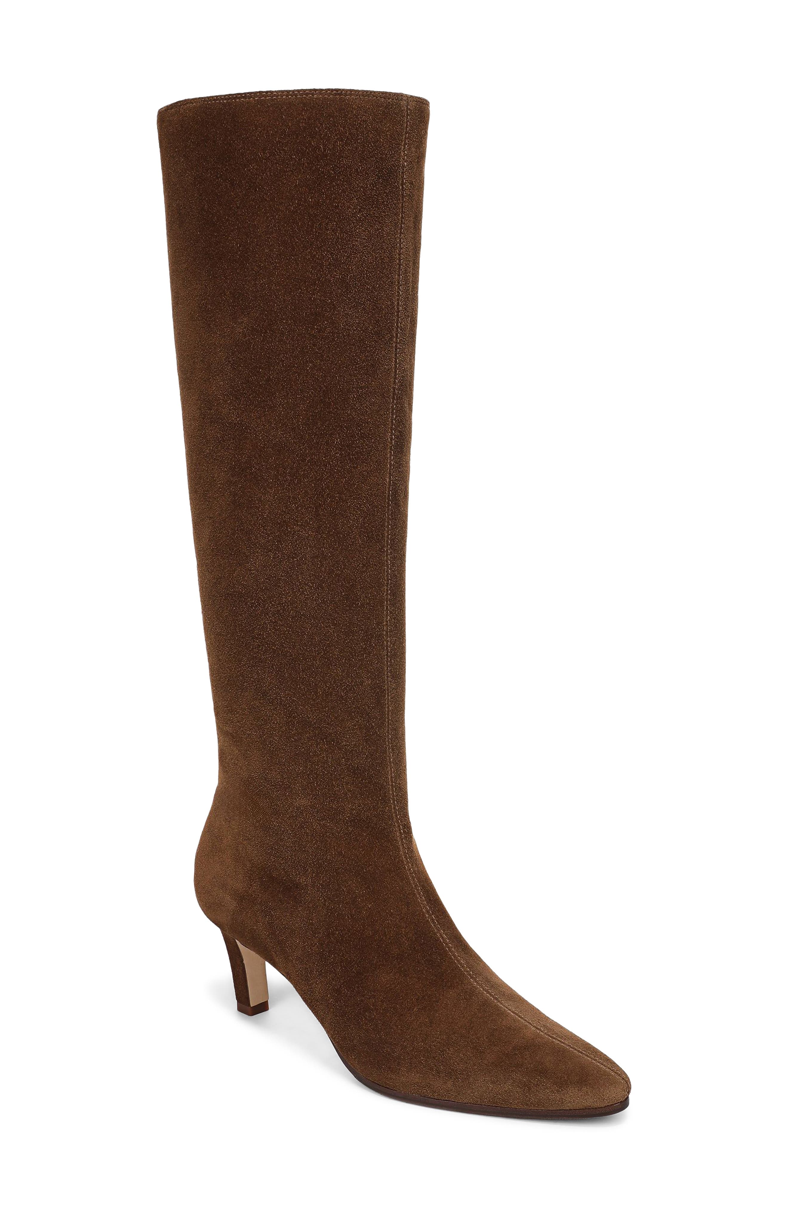 Aisla Knee High Boot, Main, color, CHESTNUT SUEDE