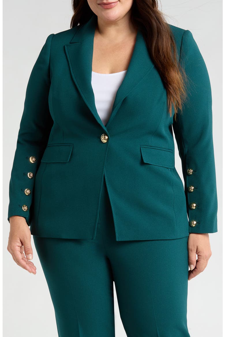 One-Button Blazer, Main, color, HUNTER