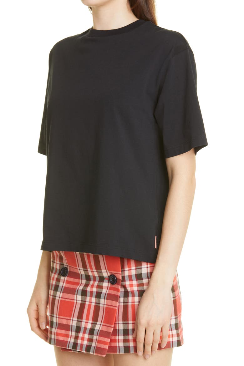 Women's Edie Pink Label Boxy Organic Cotton T-Shirt, Alternate, color, BLACK