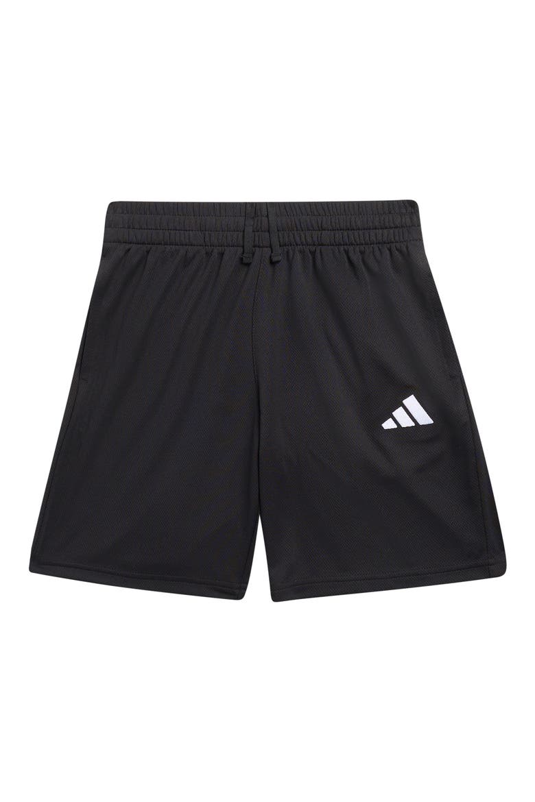 Embroidered Logo Drawstring Shorts, Main, color, BLACK