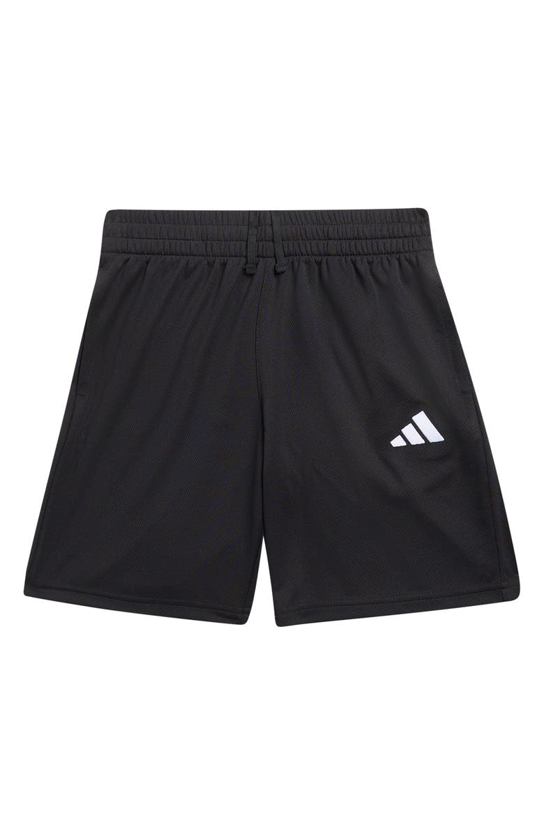 adidas Embroidered Logo Drawstring Shorts, Main, color, Black