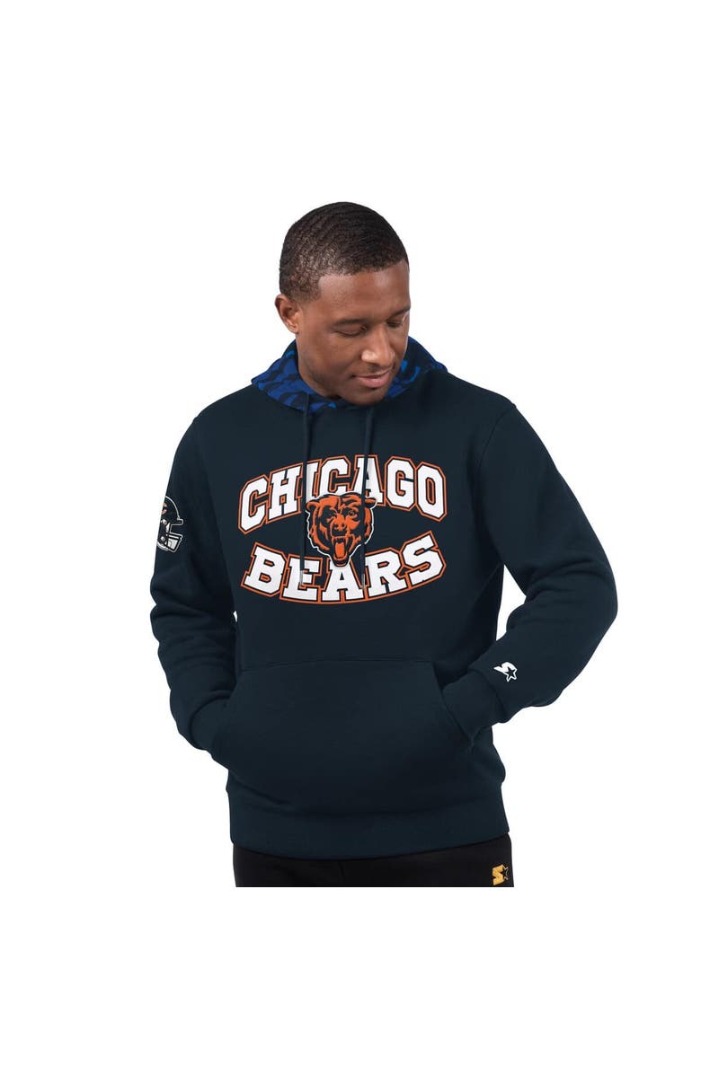 STARTER Men's Starter Navy Chicago Bears Thursday Night Gridiron Pullover Hoodie, Main, color, Navy