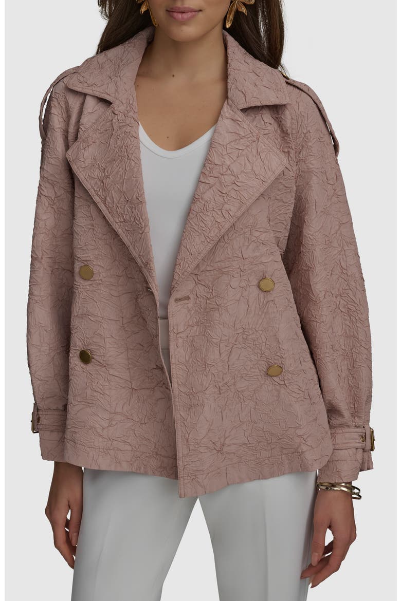 Textured Double Breasted Trench Jacket, Main, color, APRICOT HAZE