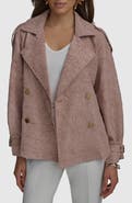 Donna Karan New York Textured Double Breasted Trench Jacket