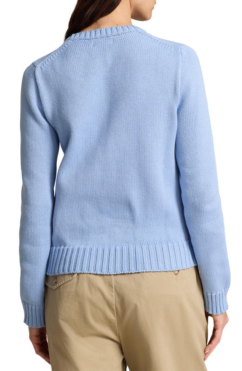 Polo Ralph Lauren Flag Crewneck Sweater, Alternate, color, Chambray Blue