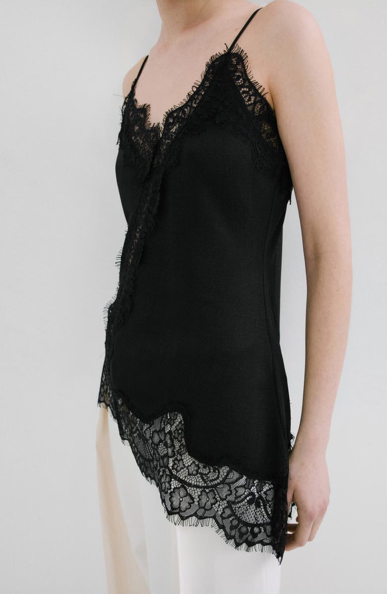 MANGO Tinta Lace Camisole, Alternate, color, Black