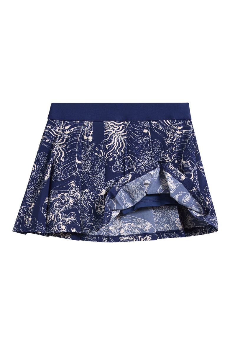 Kids' Sylvana Pleated Skort, Alternate, color, LOW TIDE NAVY LIL PALM PROWL