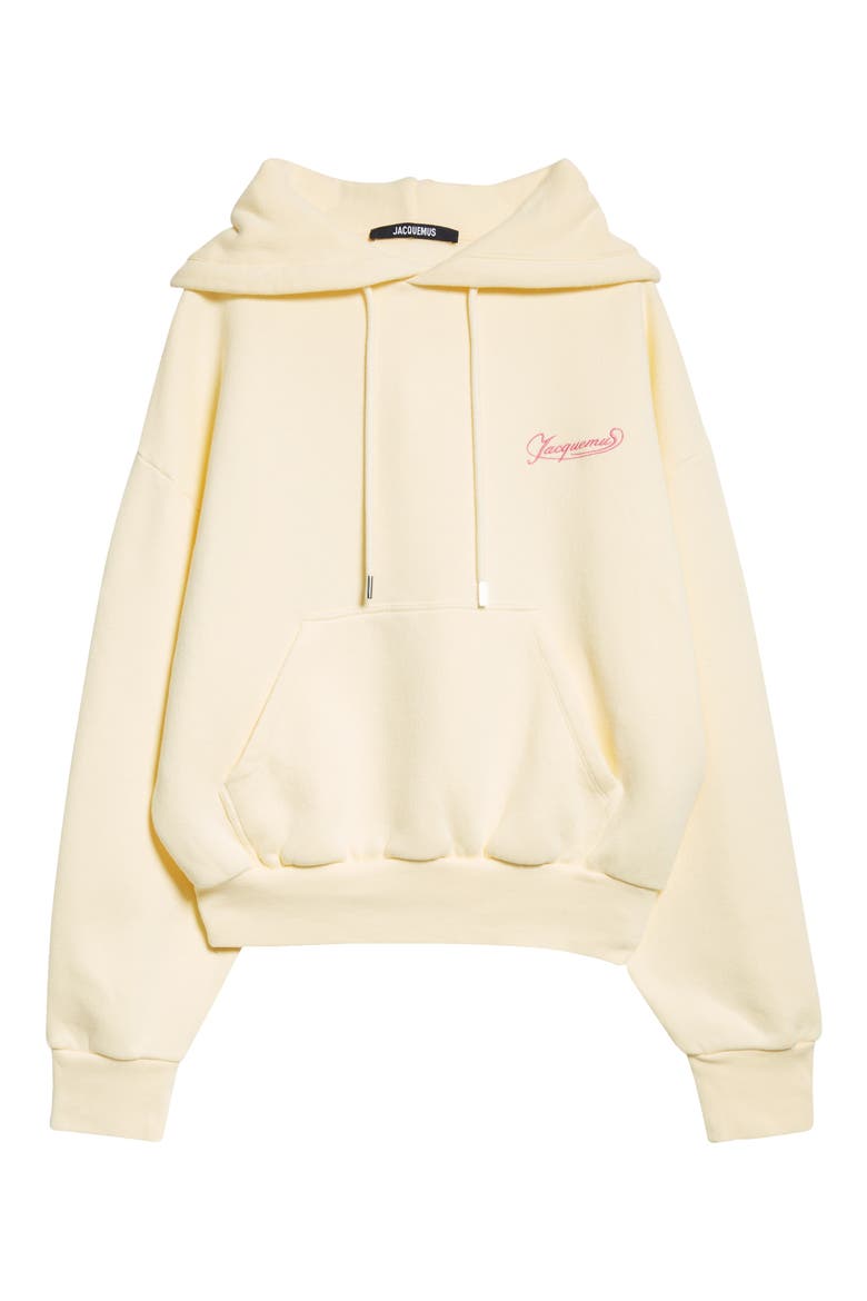 Le Hoodie Corto Embroidered Cotton Fleece Hoodie, Alternate, color, UNI CLUB BEIGE