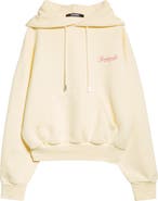 Jacquemus Le Hoodie Corto Embroidered Cotton Fleece Hoodie
