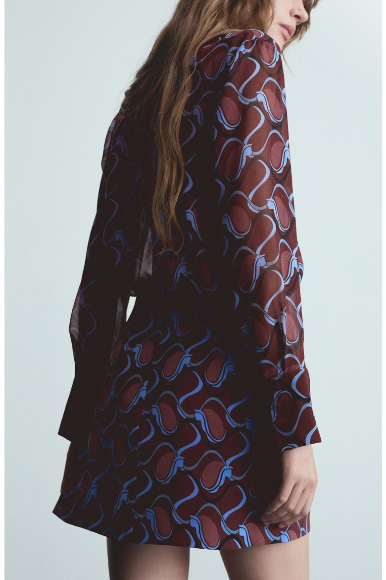 Bow Button-Up Shirt, Alternate, color, MAROON
