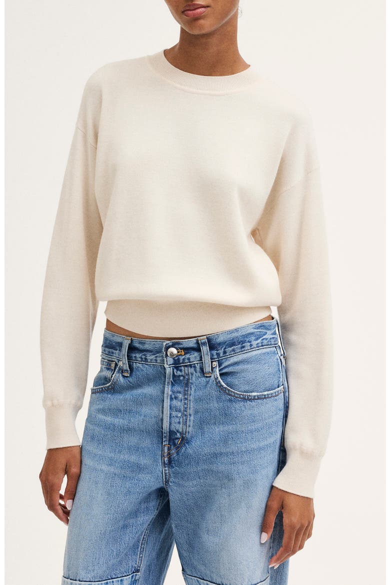 Relaxed Crewneck Wool Blend Sweater, Main, color, CANVAS