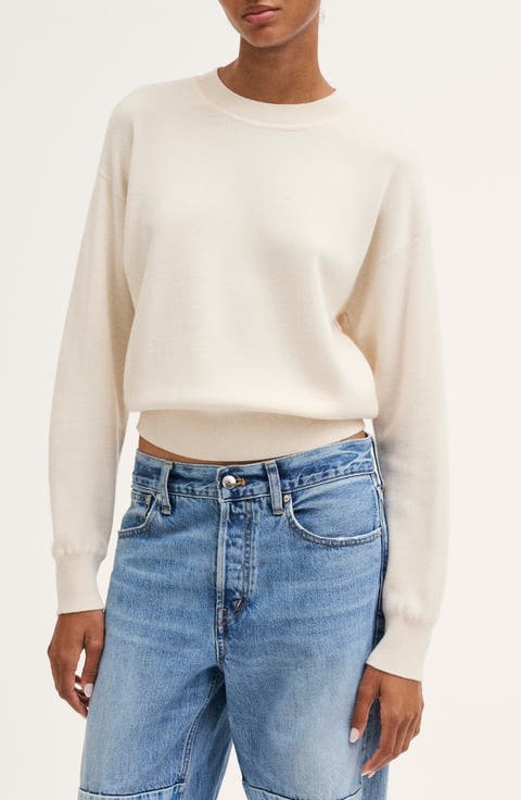 Relaxed Crewneck Wool Blend Sweater