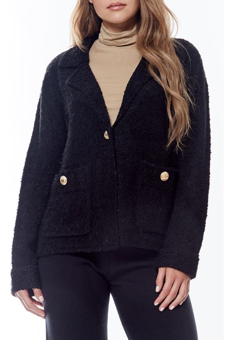 River Bouclé Sweater, Main, color, BLACK