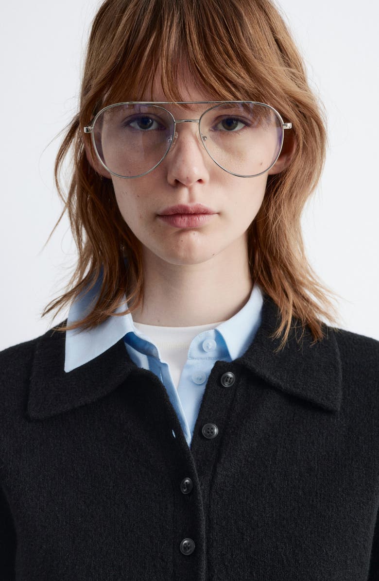 & Other Stories Collared Cardigan, Alternate, color, Black Dark