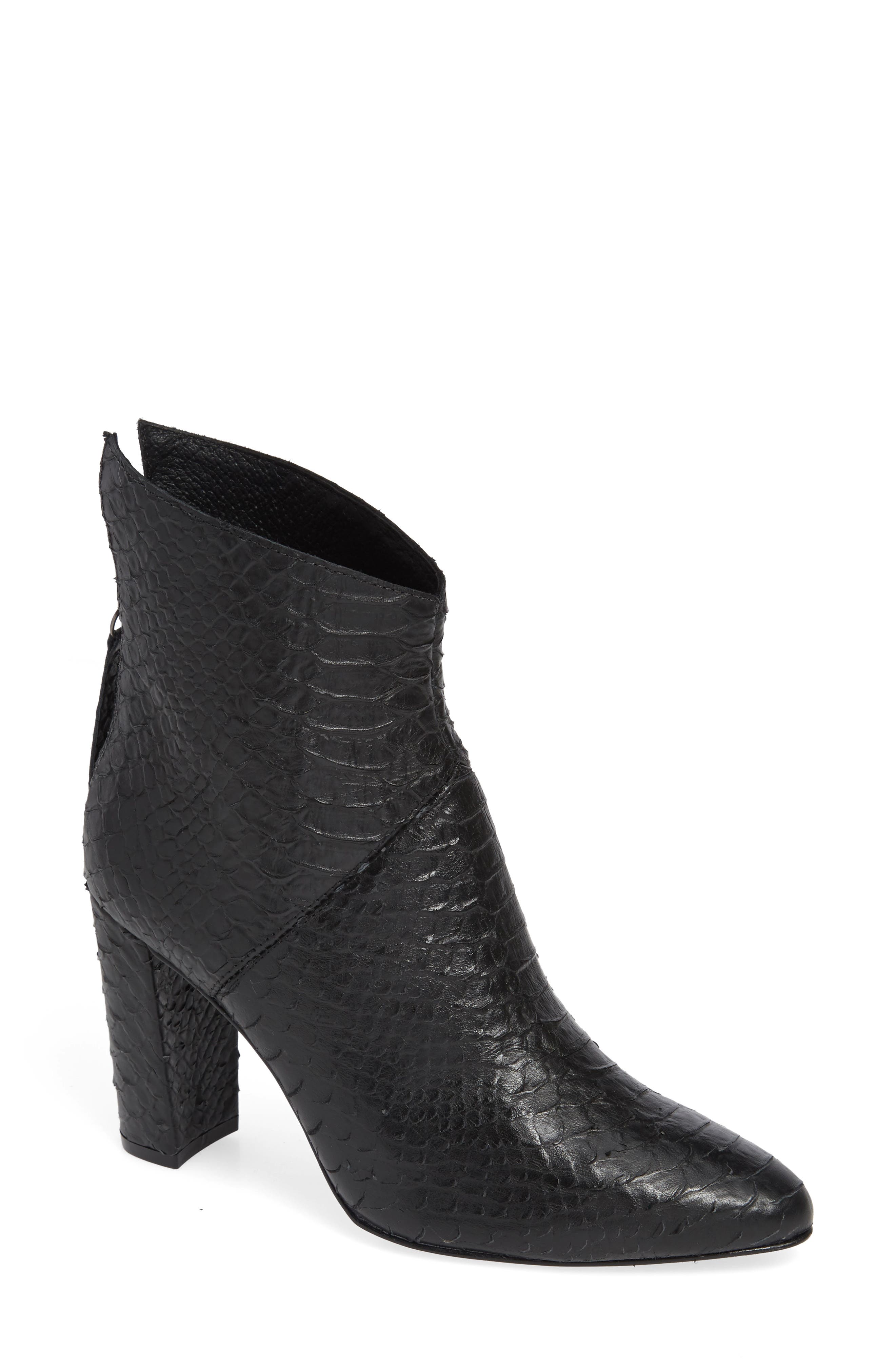 Tinsel Bootie, Main, color, BLACK LEATHER