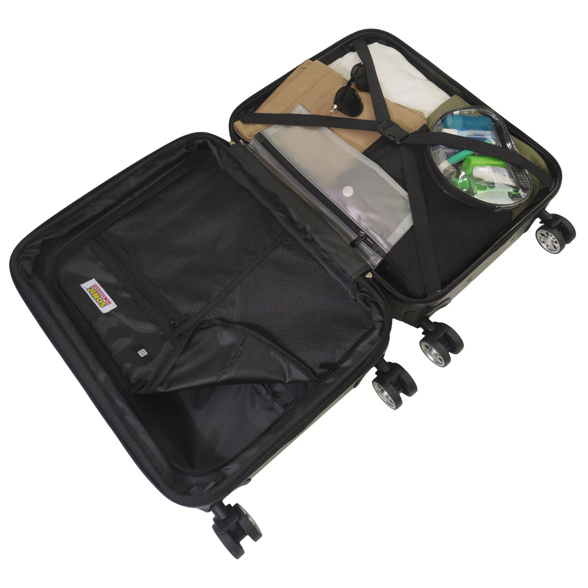 Ful Sonic the Hedgehog Modern 21.5" Expandable Spinner, Alternate, color, Black