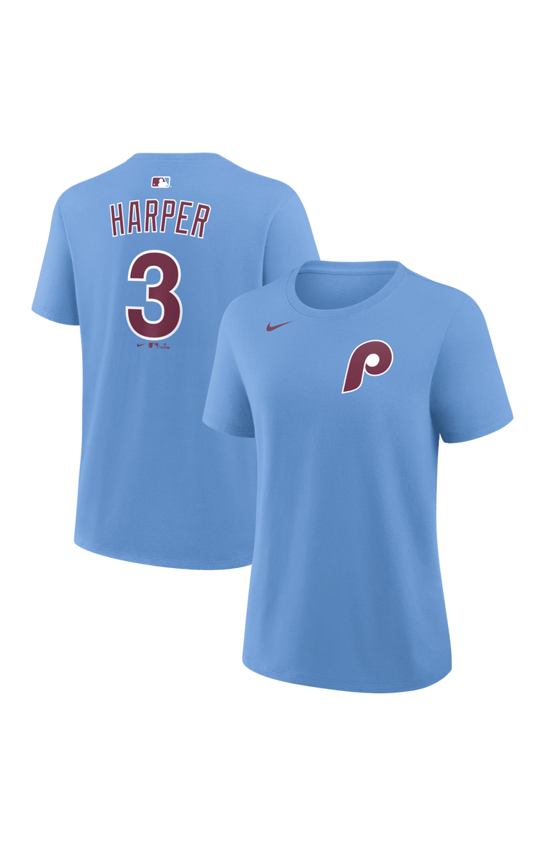 Nike Women's Nike Bryce Harper Light Blue Philadelphia Phillies Name & Number T-Shirt, Main, color, Light Blue