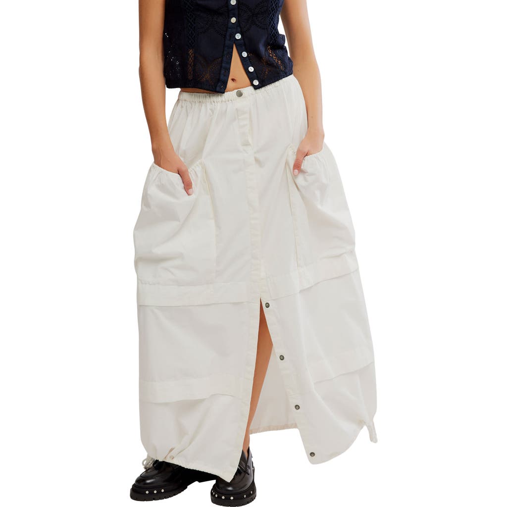 Free People Eloise Parachute Maxi Skirt In Clean Ivory