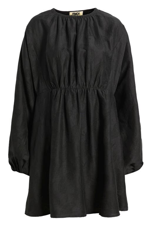 Frnch Oellit Long Sleeve Dress In Black